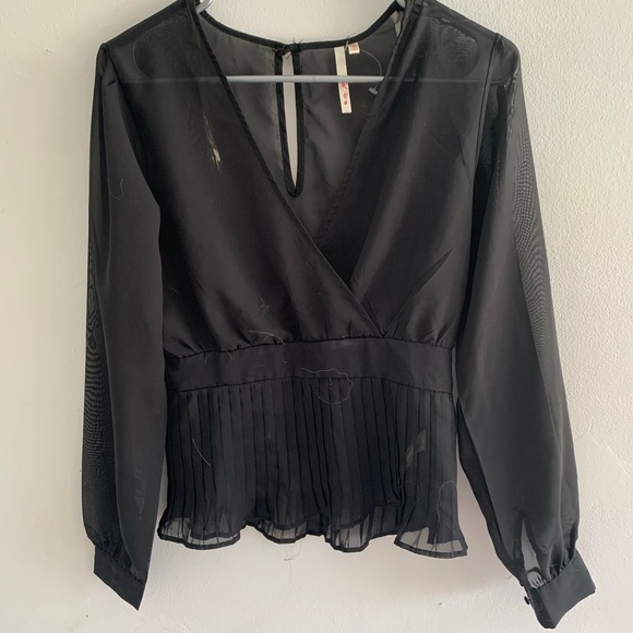 last kiss Tops - Sheer black blouse